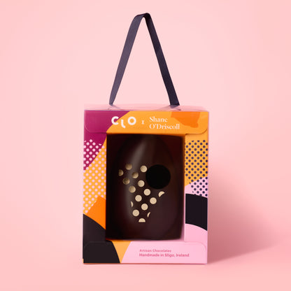 Irish handcrafted chocolate easter egg in collaboration with Irish artist Shane O Driscoll
